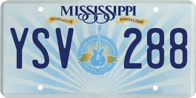 MS license plate YSV288