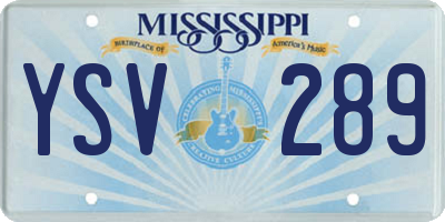 MS license plate YSV289