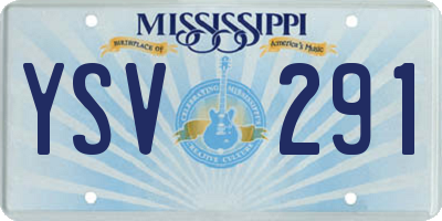 MS license plate YSV291