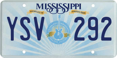 MS license plate YSV292