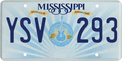 MS license plate YSV293