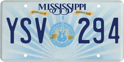 MS license plate YSV294
