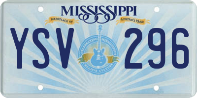 MS license plate YSV296