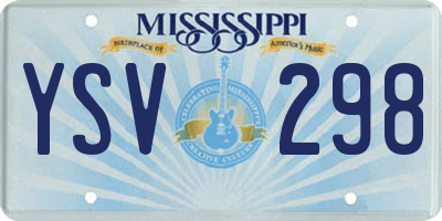MS license plate YSV298