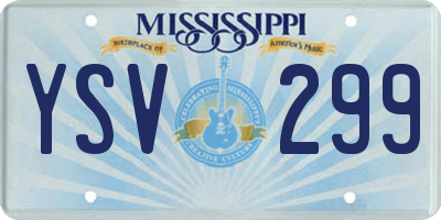 MS license plate YSV299