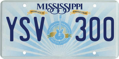MS license plate YSV300