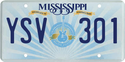 MS license plate YSV301