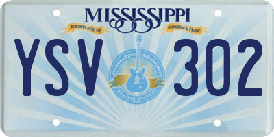 MS license plate YSV302