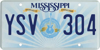 MS license plate YSV304