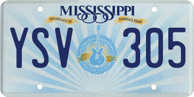 MS license plate YSV305