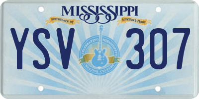 MS license plate YSV307