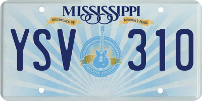 MS license plate YSV310
