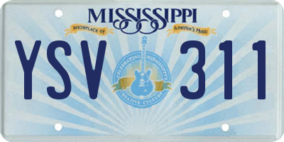 MS license plate YSV311