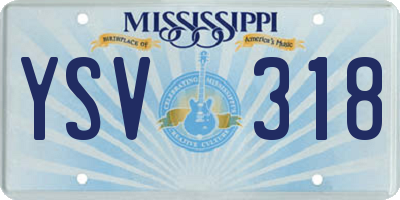 MS license plate YSV318