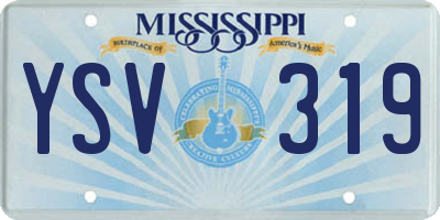 MS license plate YSV319