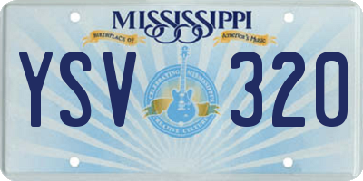 MS license plate YSV320