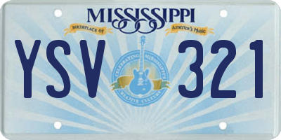 MS license plate YSV321