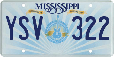 MS license plate YSV322