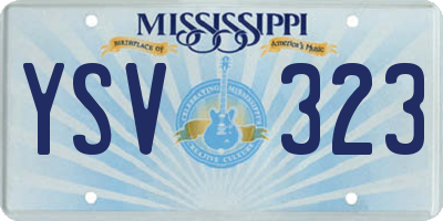 MS license plate YSV323