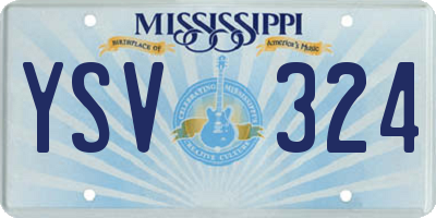 MS license plate YSV324
