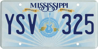 MS license plate YSV325