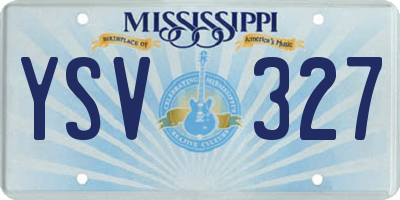 MS license plate YSV327