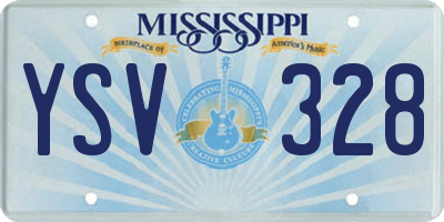MS license plate YSV328