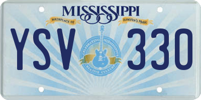 MS license plate YSV330