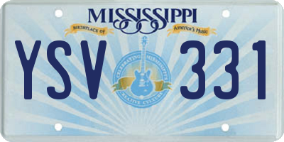 MS license plate YSV331