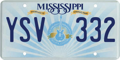 MS license plate YSV332