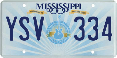 MS license plate YSV334