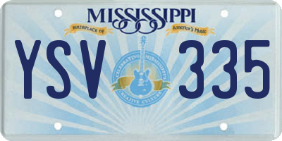 MS license plate YSV335