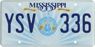 MS license plate YSV336
