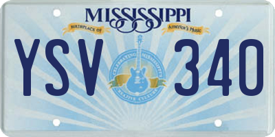 MS license plate YSV340