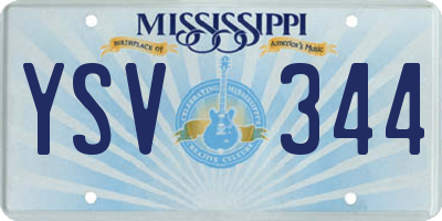 MS license plate YSV344