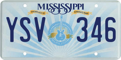 MS license plate YSV346