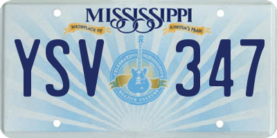 MS license plate YSV347