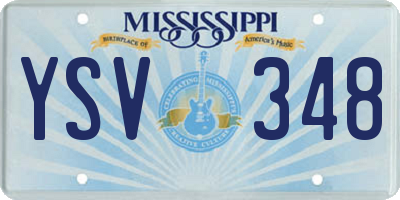 MS license plate YSV348