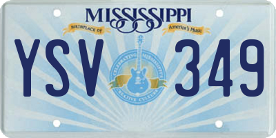 MS license plate YSV349