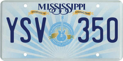 MS license plate YSV350