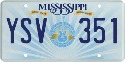 MS license plate YSV351