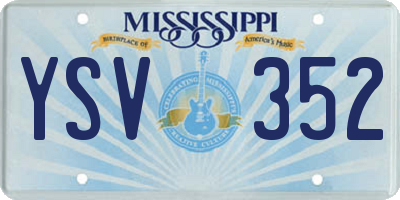 MS license plate YSV352