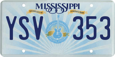 MS license plate YSV353