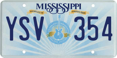 MS license plate YSV354