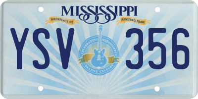 MS license plate YSV356