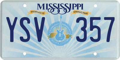 MS license plate YSV357