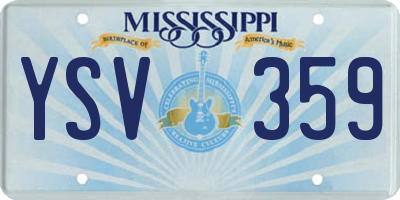 MS license plate YSV359