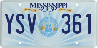 MS license plate YSV361