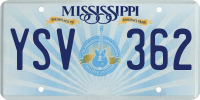 MS license plate YSV362