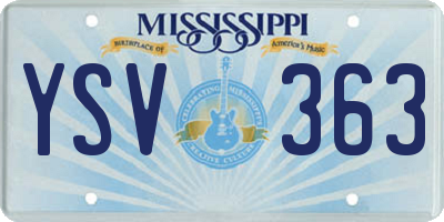 MS license plate YSV363